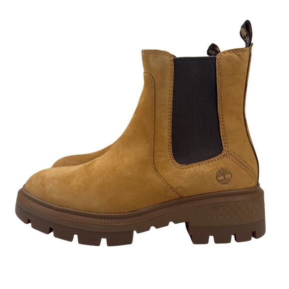 Timberland Cortina Valley Chelsea Boots Womens 7 Wheat Nubuck Lug Sole Pull On - Picture 5 of 13